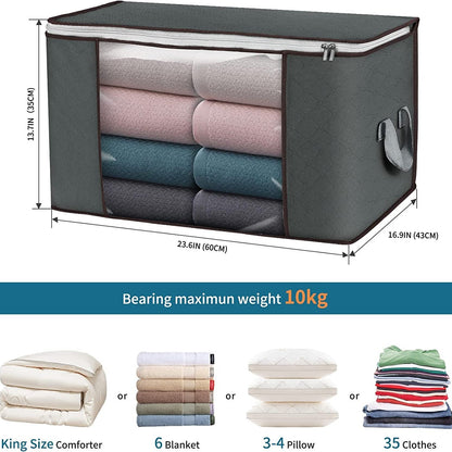 Durable Extra-Large Storage Bag with Clear Window and Sturdy Handles - Waterproof Organizer for Clothing, Bedding, and Toys - Convenient Easy-Carry Design with Utility Hooks