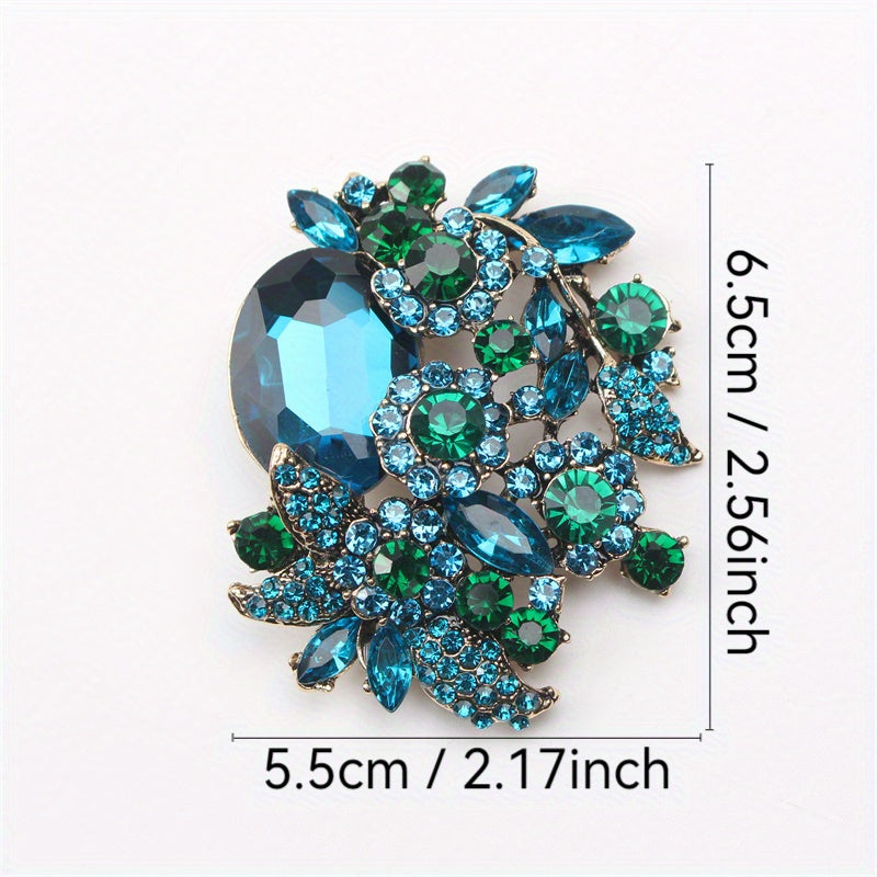 Stylish Flower Brooch Pin with Large, Sparkling Rhinestones - Perfect Birthday Gift for Fashion Enthusiasts