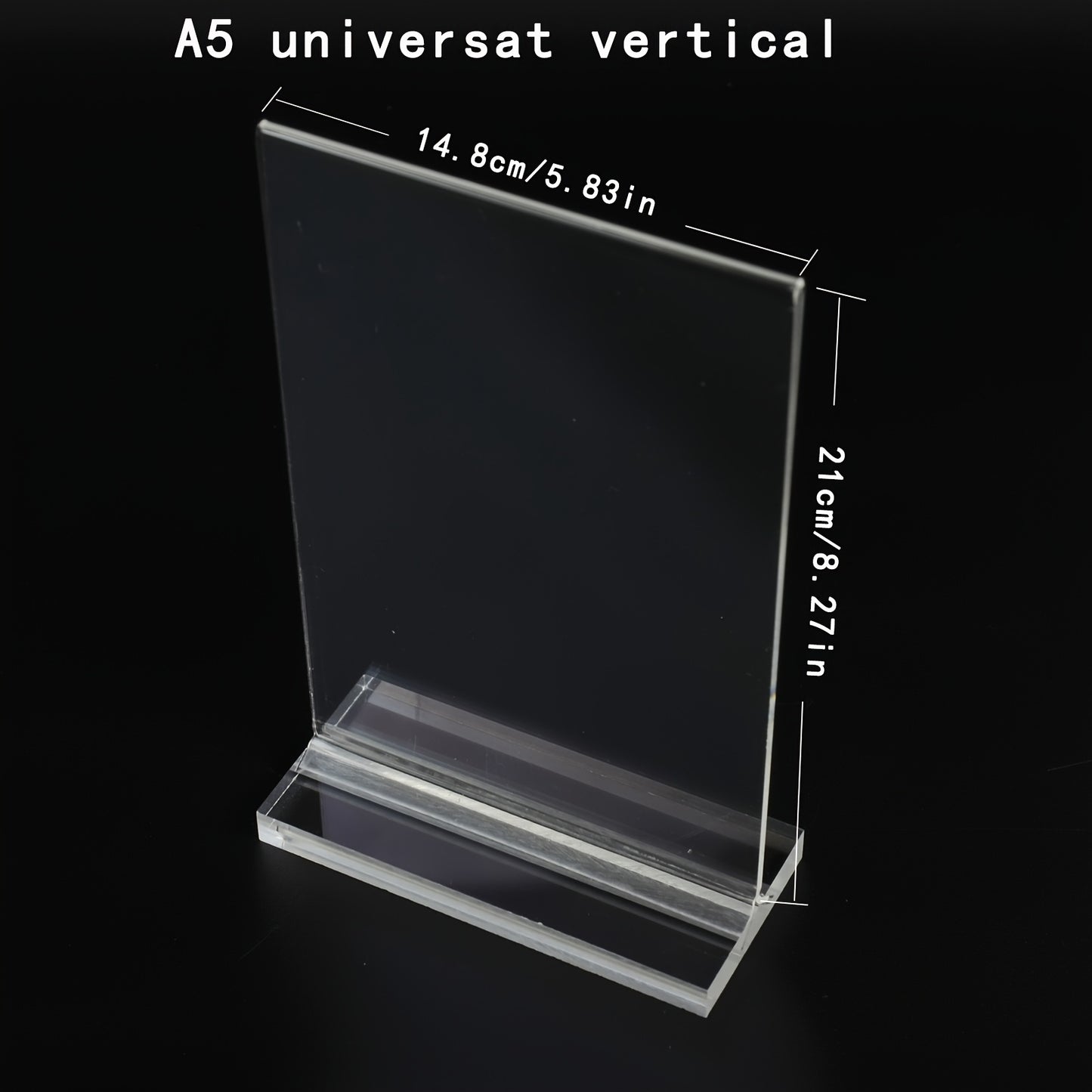 4 Acrylic Sign Holders for A5 & A6 Labels, Transparent Display Stands for Desk/Counter