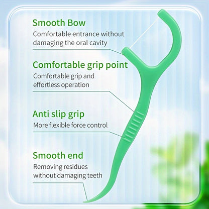 Ultra Thin Mint Disposable Dental Floss Sticks in 50, 150, 450, and 1050pcs - Portable Must-Have for Travel - Safe and Convenient.