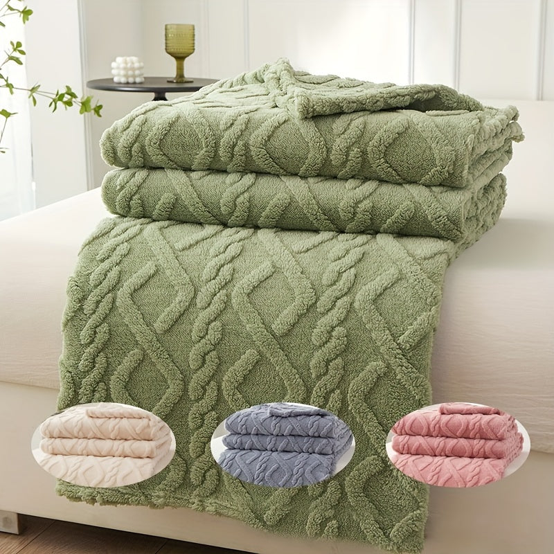 Soft and comfortable 3D fashionable design lamb fleece blanket, thick and warm for coziness. This plush air conditioning blanket can be used as a flannel throw for extra warmth. Perfect for bed, couch, or travel, it makes a great Christmas present.