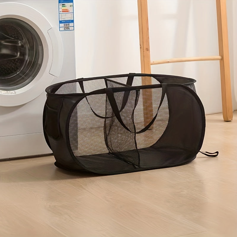 Portable laundry bag with 2/3 compartments for adults and children. Easily foldable and convenient for carrying. Separate storage for dirty clothes. Thickened material for durability and easy cleaning.