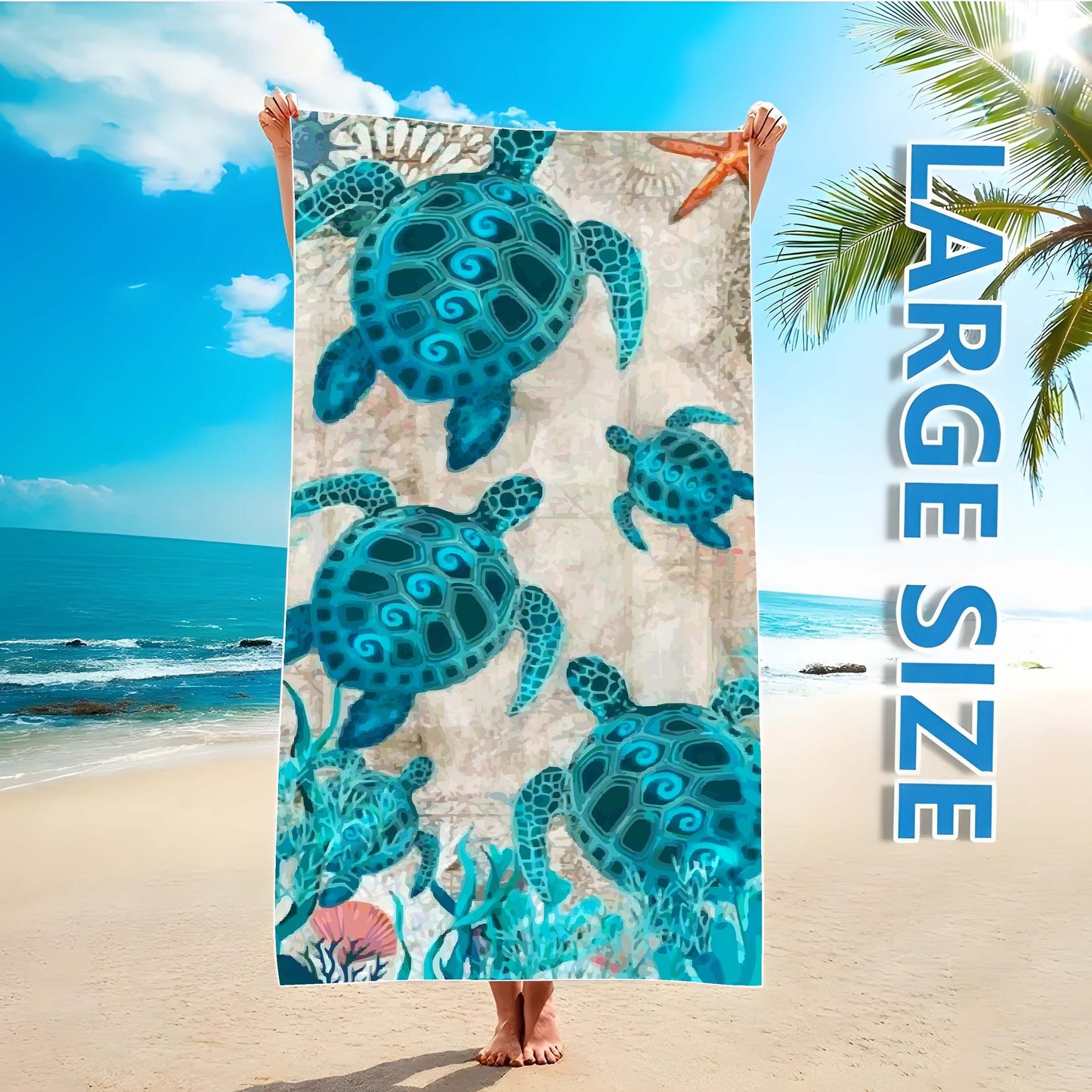 1 Turtle Beach Towel: Super absorbent, quick-drying, lightweight, and soft. Suitable for beach, swimming, outdoor camping, and travel. Ideal beach essential.