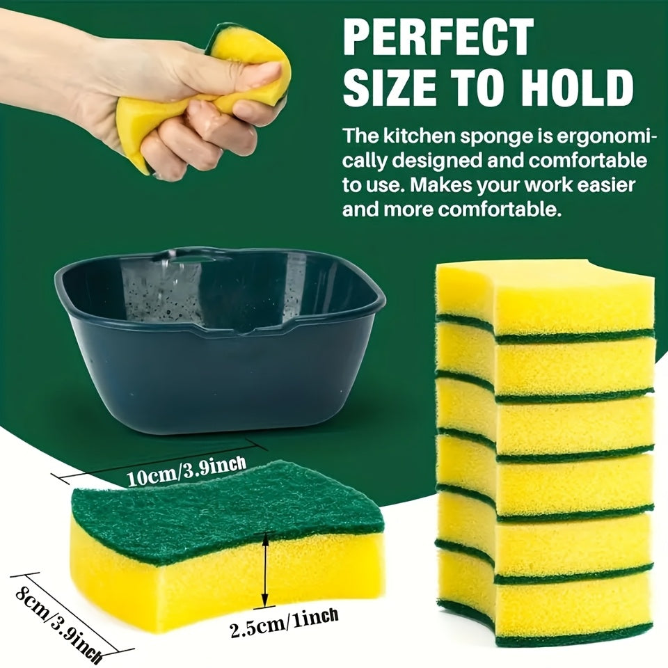 Pack of 12 Melamine Sponges with Dual-Sided Scrub Pads, Ideal for Kitchen, Living Room, Car, and Glass Cleaning. Scratch-Resistant, Absorbent, and Durable. Perfect Cleaning Supplies for Various Tasks.