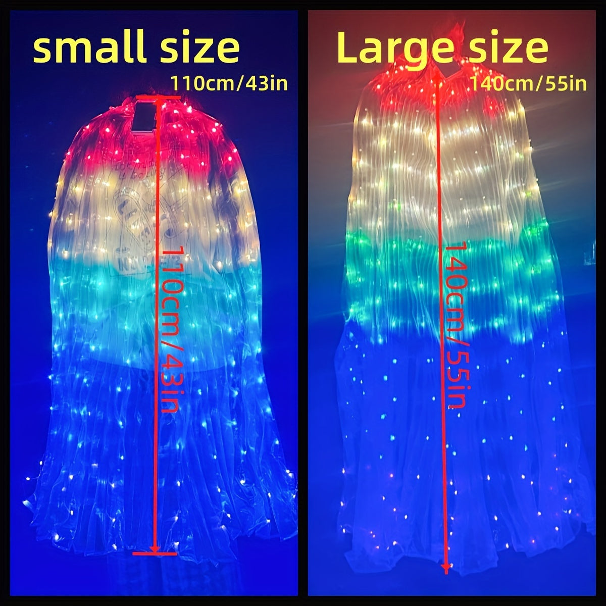 LED Butterfly Wings Light-Up Dance Props with Polyester Material for Belly Dance Performances, Batteries Not Included.