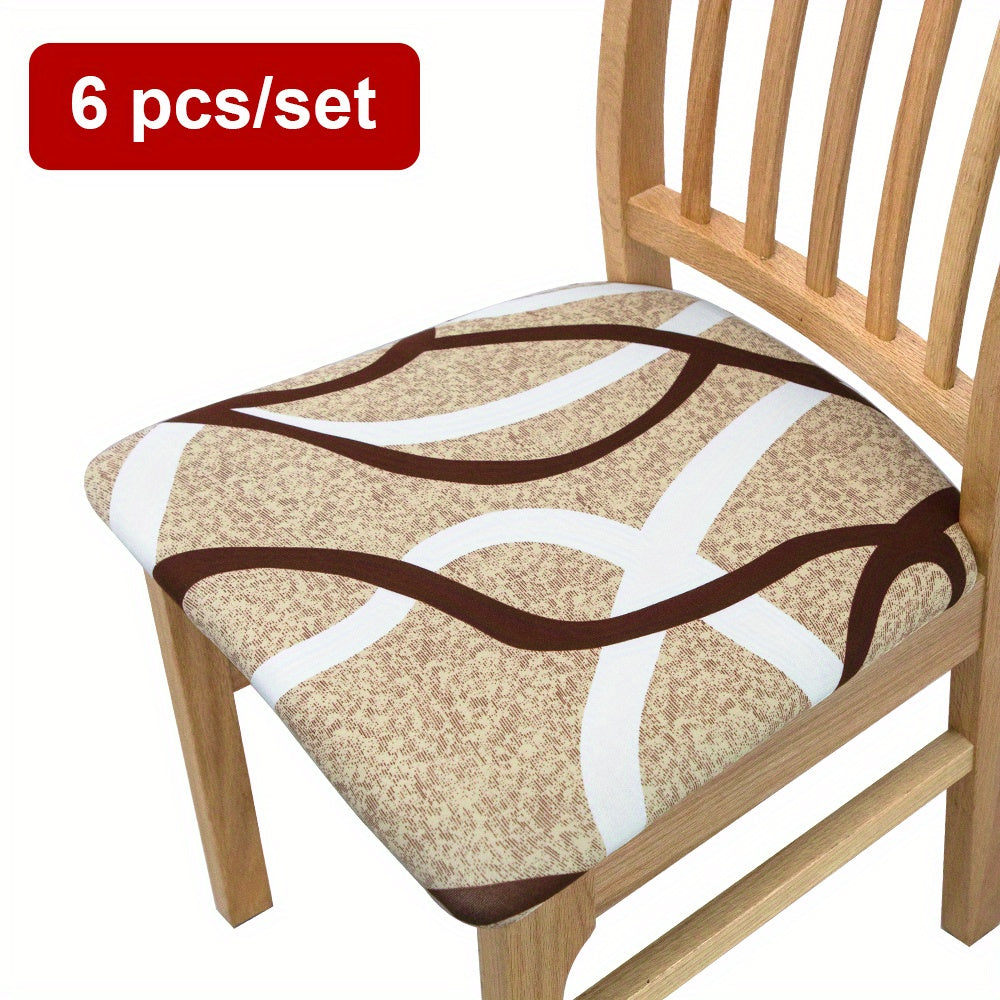 4/6 Elastic Chair Cushion Covers with Print