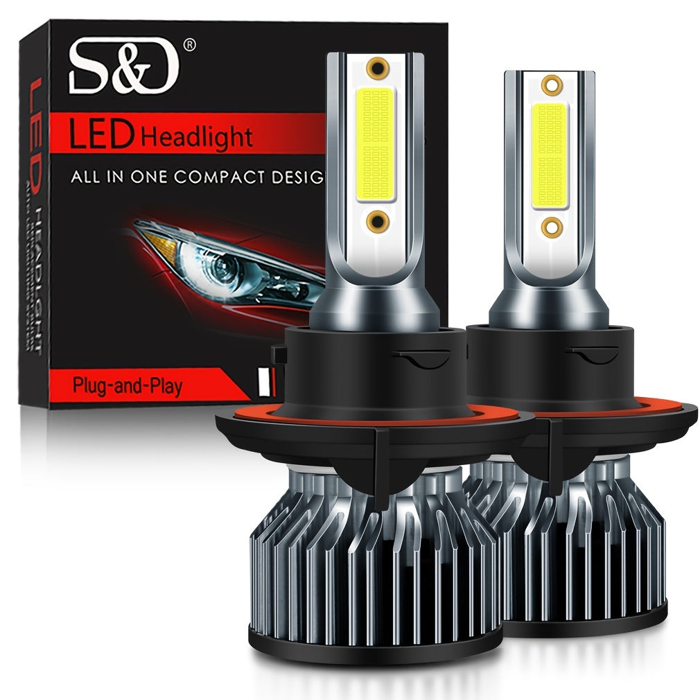 S&D 2pcs LED auto lamps with Canbus technology, 20000LM brightness and super bright COB chips in various sizes