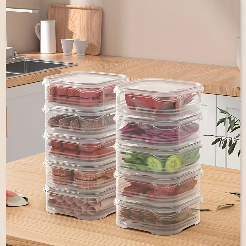 Refrigerator Storage Set for Meat, Fruit, Vegetables, Dumplings, Ginger, Garlic, Green Onion - Includes 8 Containers for Home Kitchen Use