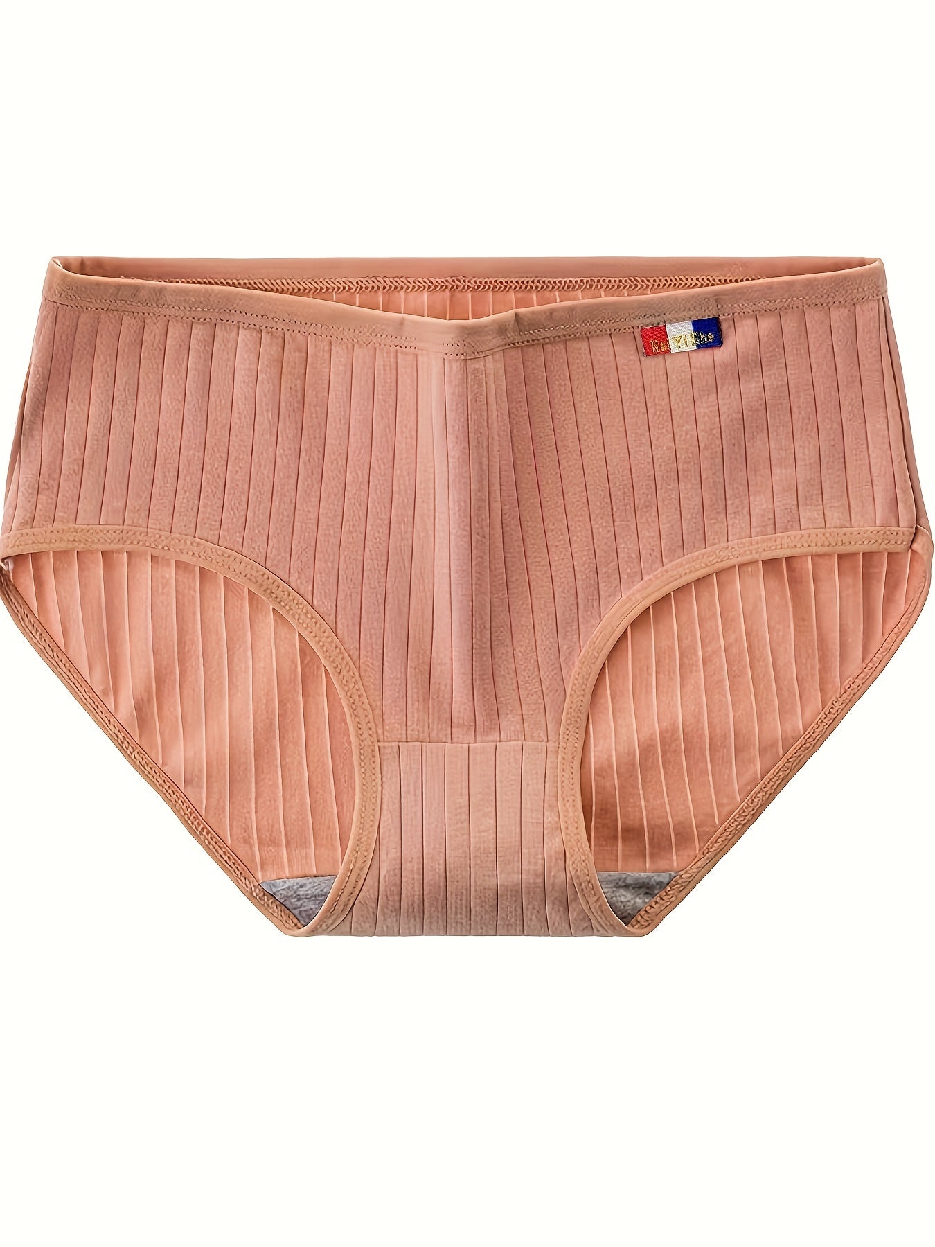 5 Ta'sirli Ribbed Briefs, Ayollar uchun Lingerie va Ichki kiyimlar uchun Quvnoq O'rta Balandlikdagi Stretchy Ichki Kiyimlar