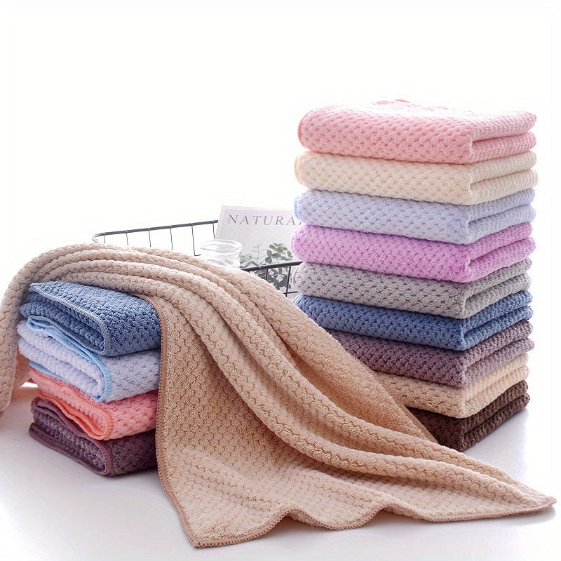 Soft, absorbent towels for various uses including cleaning and washing. Ideal for both men and women at home.