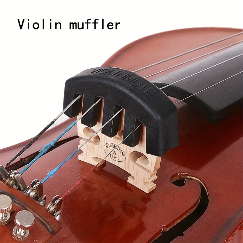 Silicone violin mute reduces noise without string damage or discomfort.