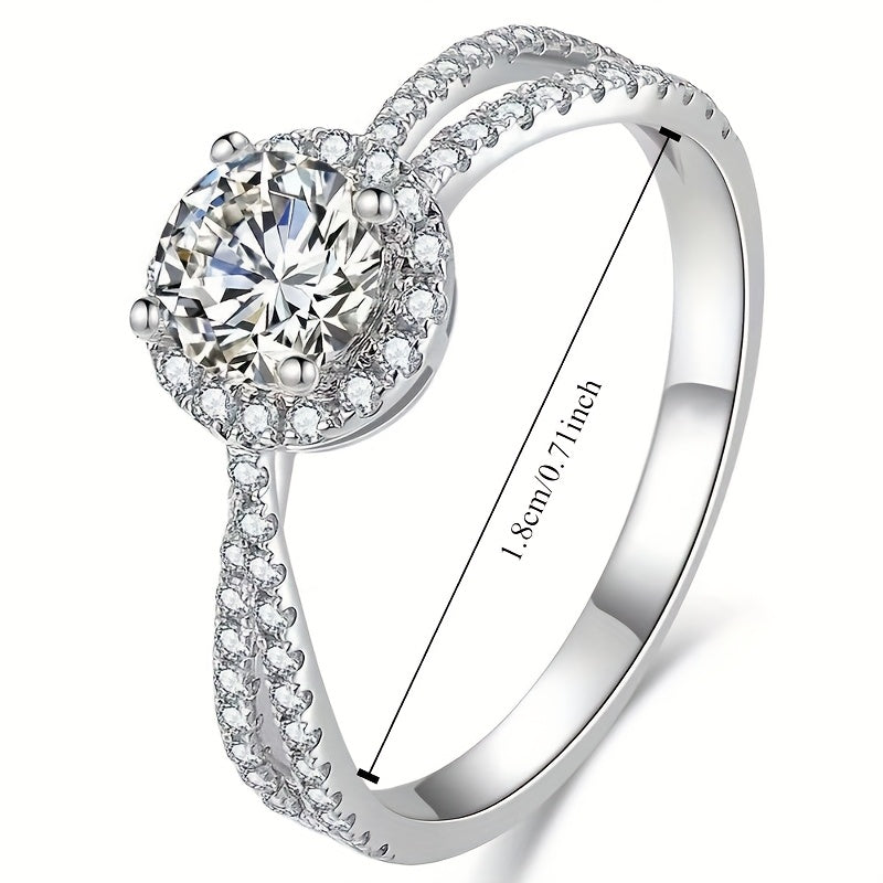 Luxurious Moissanite Engagement Ring for Women, Featuring an Alloy Band and Sparkling Stone. This Elegant Bridal Jewelry is Ideal for Valentine's Day and Special Occasions. With its Explosive, High-End Design, Broken Brick Detailing, and Sexy Luxury