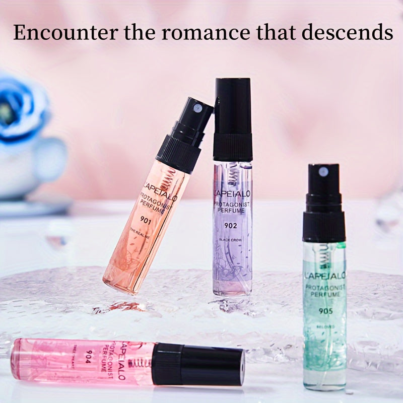 5-piece Women's Perfume Gift Set: 5ml Floral scent, long-lasting, alcohol-infused, ideal for travel or pocket use.