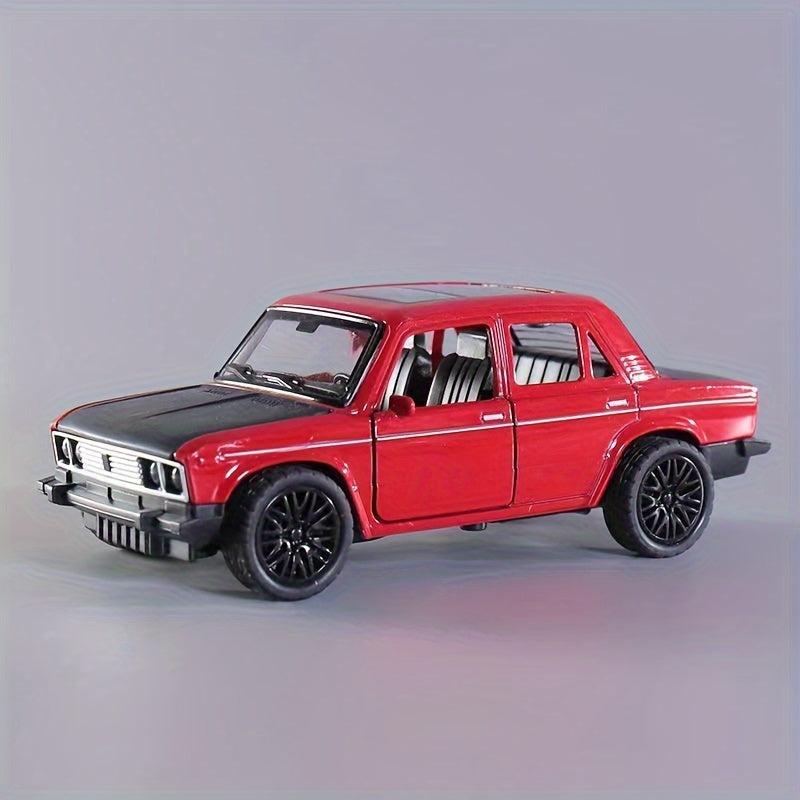 1/36 Retro Sedan Alloy Car Model with Three Open Doors, Ideal for Car Ornament or High-End Gift.