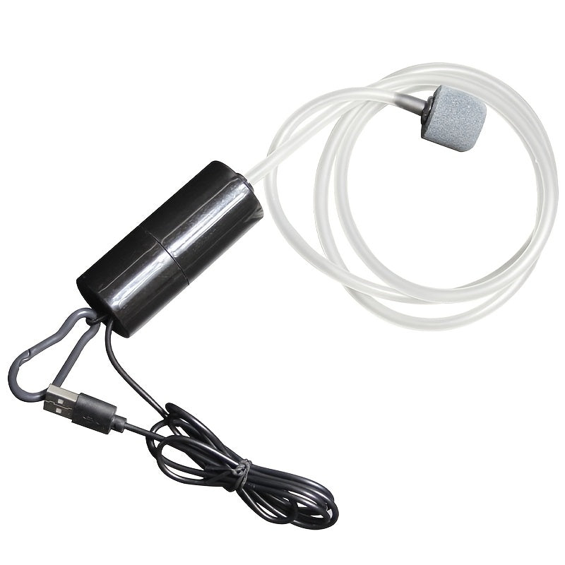 Mini USB Aquarium Air Pump with Hose, Stone, and Cable - Ideal for Fish Tanks and Outdoor Fishing