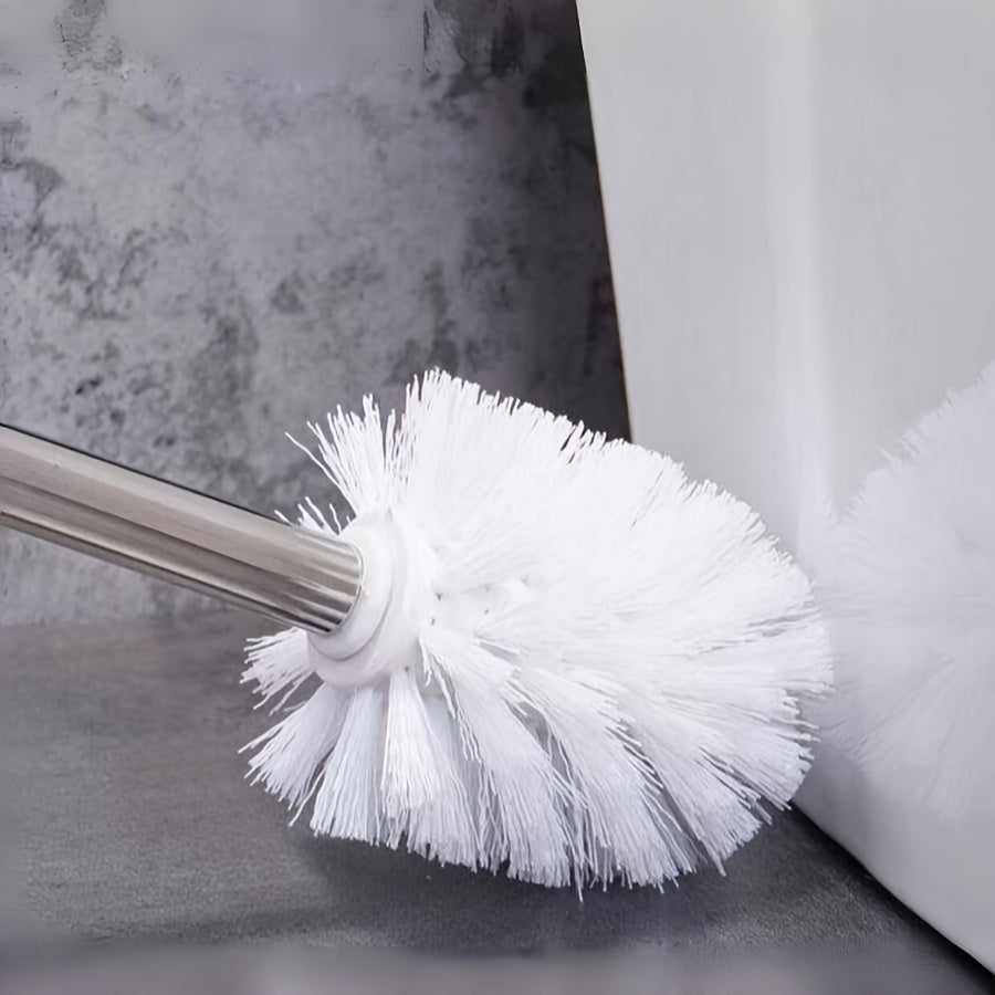 High quality toilet brush with a sleek design, perfect for cleaning hard-to-reach corners in the bathroom and kitchen. Great for scrubbing toilets and other surfaces. Includes all necessary cleaning supplies.