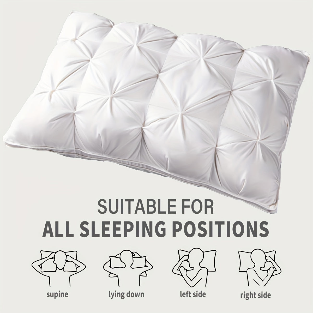 Indulge in Luxury with Hotel-Inspired Pillow Cushions: Ideal for Every Sleeping Position - Plush and Cozy - 48X74Cm - Medium Comfort Level - Crafted from Cotton - Ideal for Home, Hotel, or Gifting