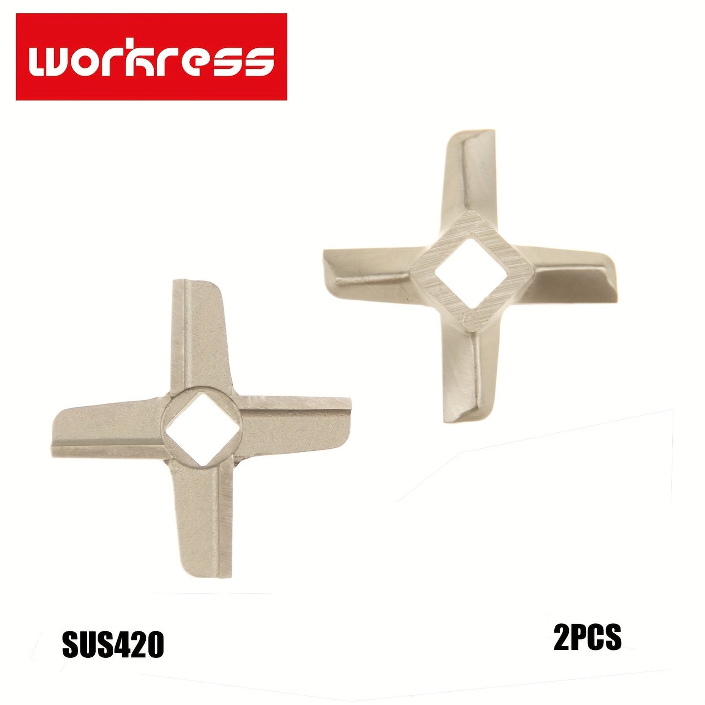 Stainless Steel Meat Grinder Blades #8, 2 Pieces - Fits Moulinex HV8, HV9, HV10 Models & More - Compatible with MFW66020, MFW67440, MFW68600, Vitek VT-1671 - High-Quality Kitchen Appliance Accessories - Single-Sided Blade Set for Professional Use