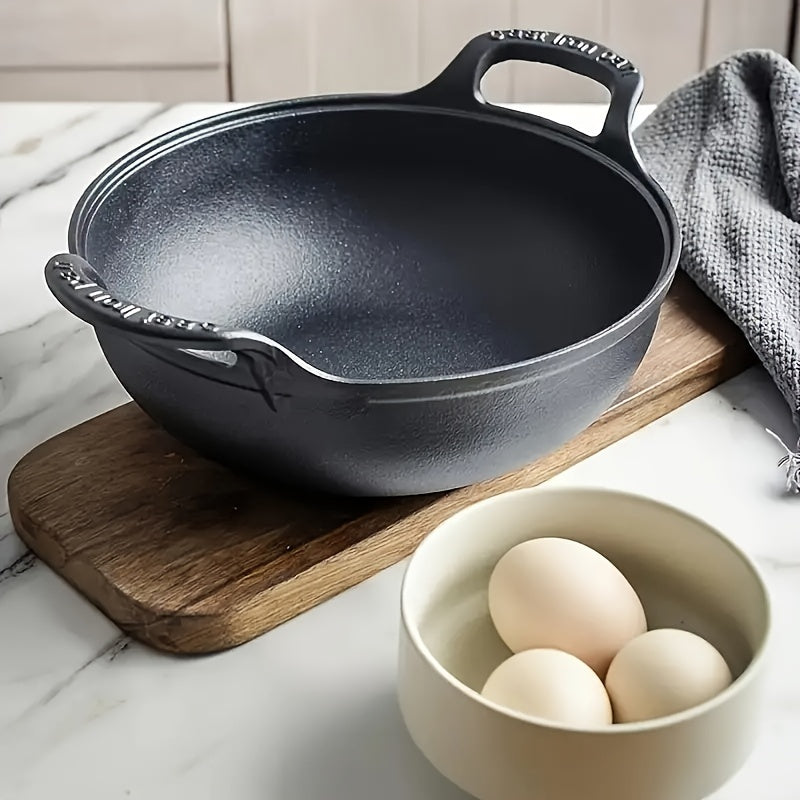 High-Quality Cast Iron Skillet Set - Includes 24.99cm and 19.99cm Frying Pans, Sturdy Uncoated Cookware for Home Kitchens