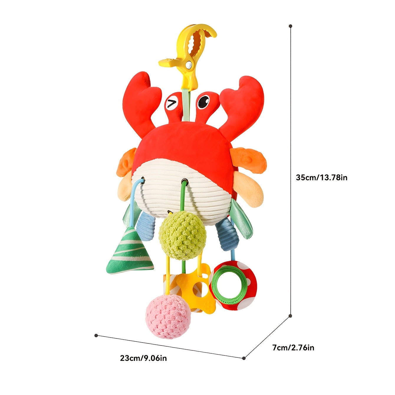 Children's cartoon bed hanging toy with bell, made of nibble-safe polyester, multi-colored, lightweight and portable, with rope and pendant light, easy to carry.