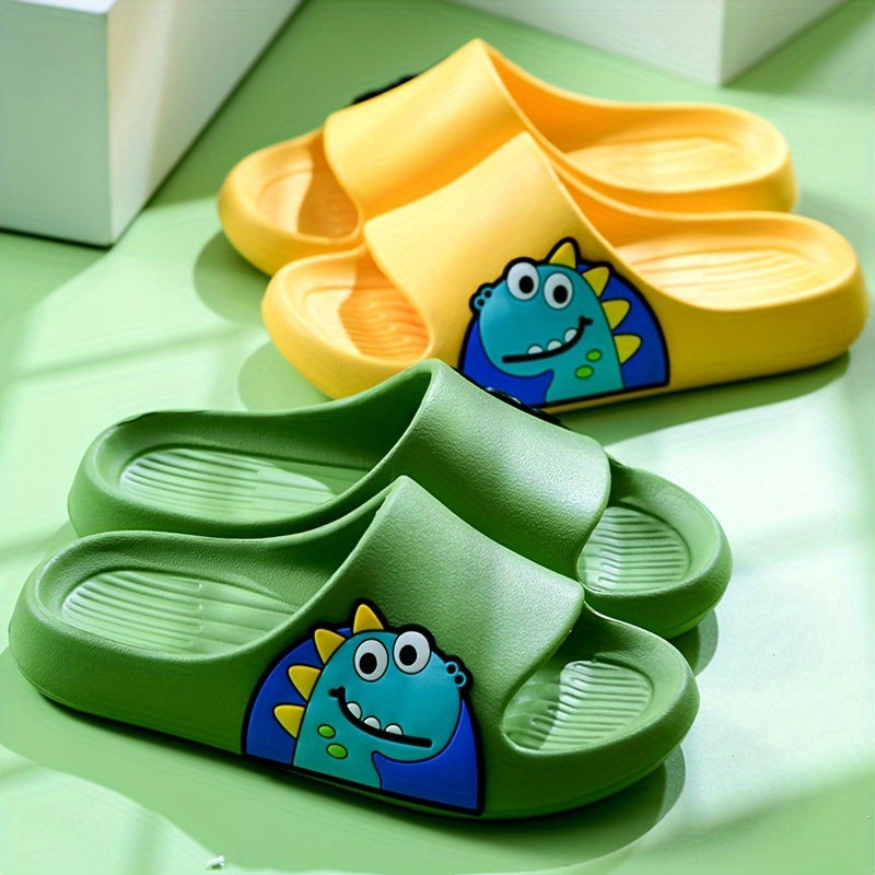 Cute cartoon open toe slippers for girls, lightweight and breathable for all seasons, perfect for indoor use at home or in the bathroom.