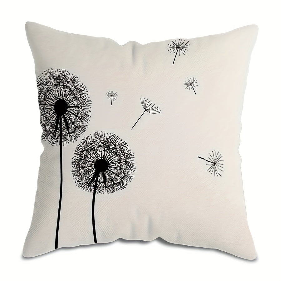 Add a touch of nature to your home or car decor with this Dandelion Print Square Cushion Cover measuring 44.96cm. Featuring a zippered closure and a single-sided design, this cover is made of machine washable polyester for easy care. (Pillow insert not