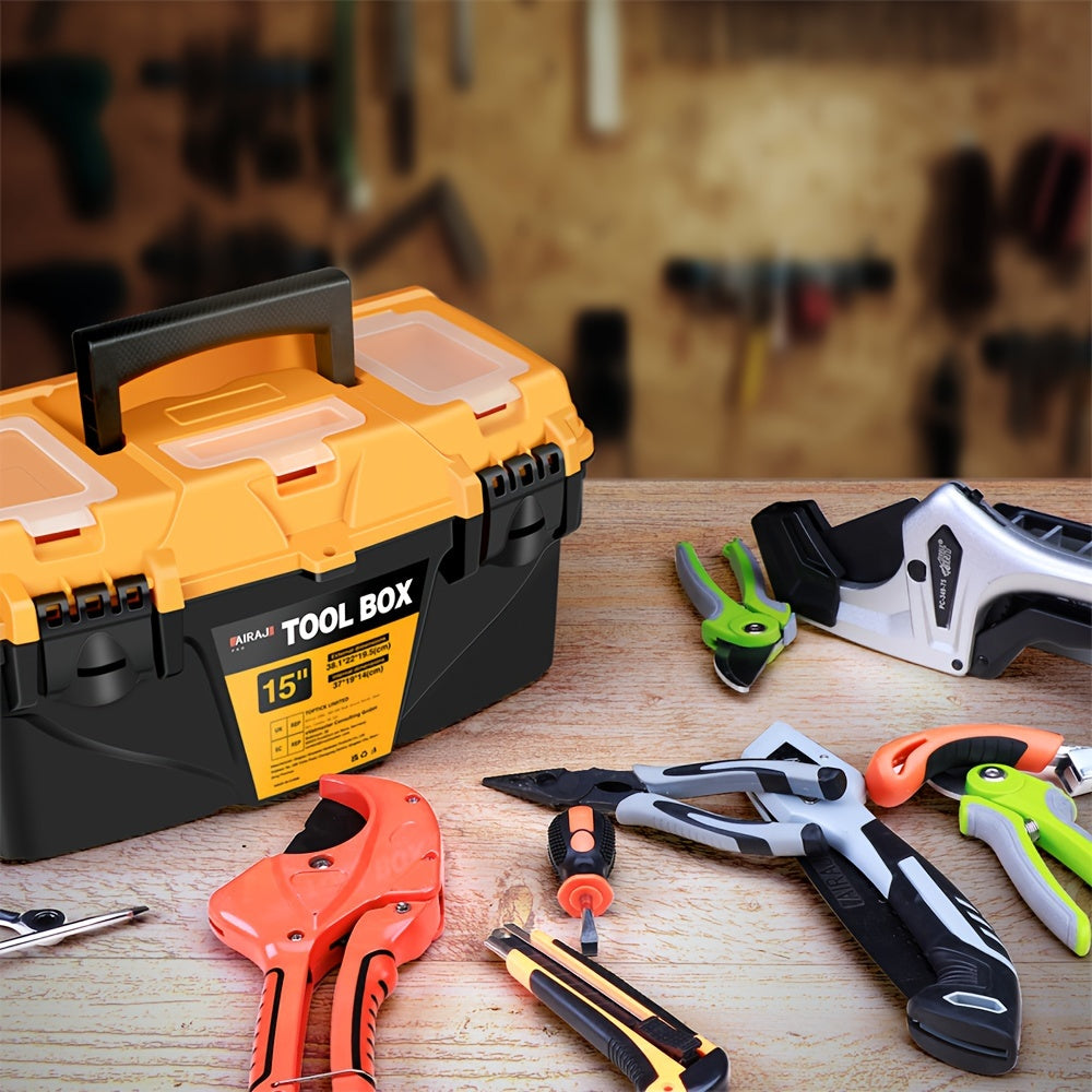 38.1cm AIRAJ Hardware Toolbox, Plastic Combination Suitcase for Electricians and Woodworkers