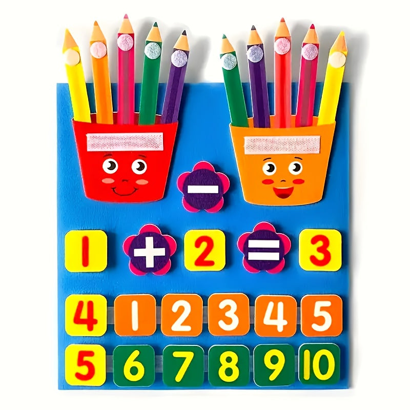 Vibrant Felt Number Toy for Kids - Educational & Fun Math Aid, Great for Developing Counting and Motor Skills, Ideal Gift for Christmas, Birthdays, and More.