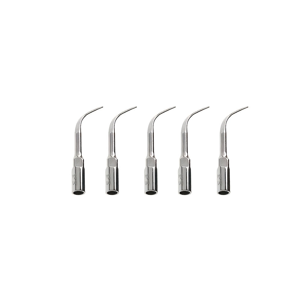 Set of 5 stainless steel dental cleaning tools for gum health and teeth cleaning. Includes non-electric interdental brushes and pick, battery-free.