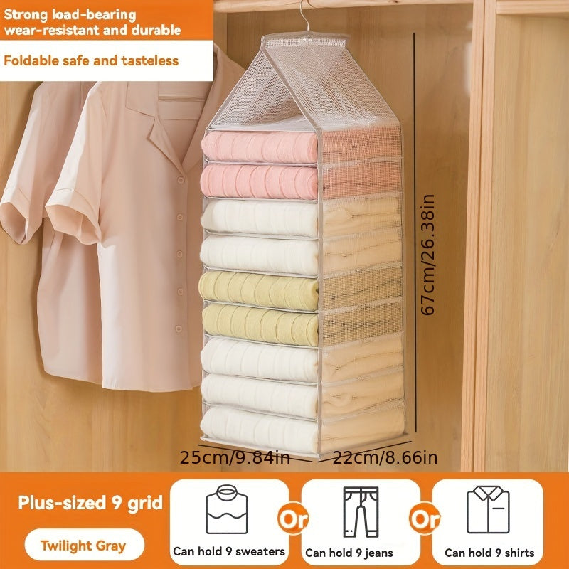 Compact Foldable Clothes Organizer with Drawer - Ideal for Dorms and Home Use, Fabric Storage Box for Undergarments and Seasonal Clothing, Convenient Seasonal Apparel Storage Solution, Hanging Bag Included