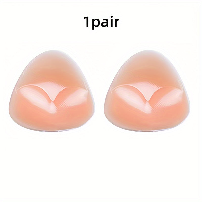 Silicone bra inserts for invisible cleavage boost, fits bras and swimwear, waterproof and reusable.