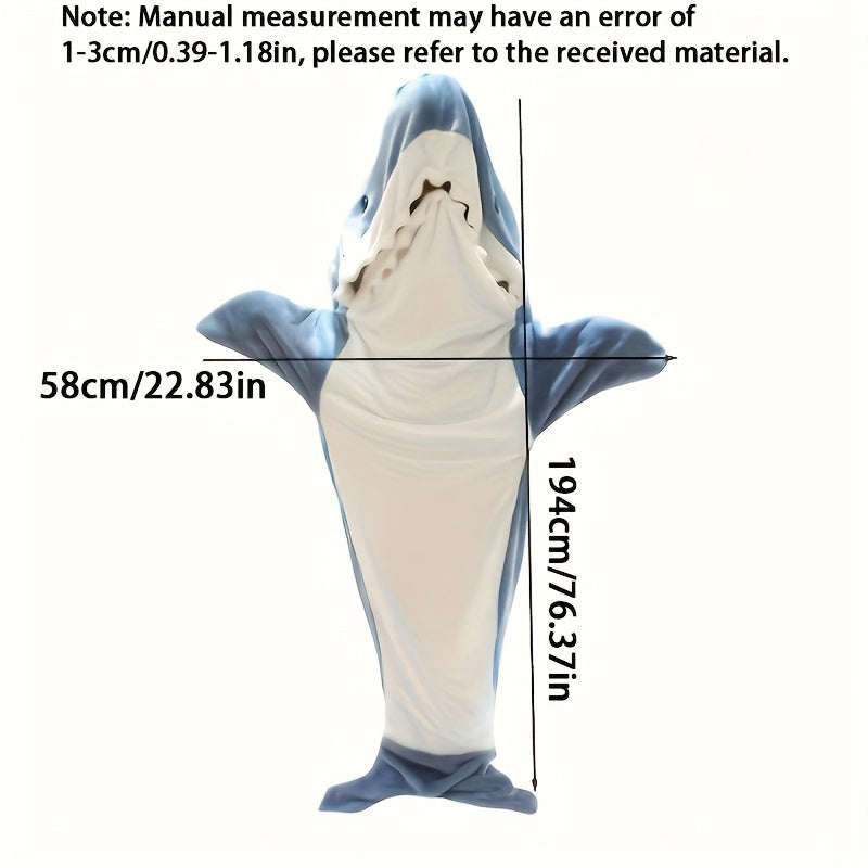 MIIYOUNG Adult Shark Blanket, 1 Piece, made with Ultra-Soft Flannel Fleece, Oversized Loose Home Blanket, Machine Washable, Cozy Plush Loungewear designed for individuals up to 170cm (69.5 inches) in height.