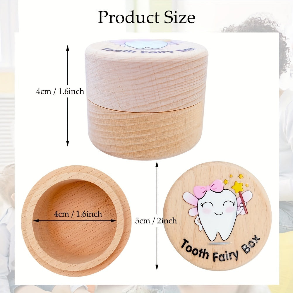 Adorable Wooden Tooth Fairy Box for Girls - A Magical Keepsake for Lost Teeth, Ideal Gift for Kids' Birthdays & Baby Showers