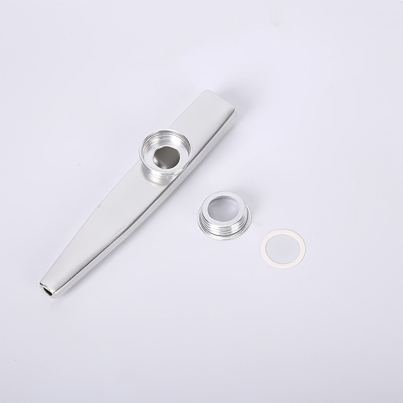 High-quality metal kazoo with flute tube, three flute membranes, and lightweight aluminum alloy construction. Portable and easy to use, suitable for both beginners and experienced