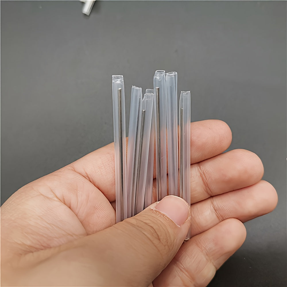 100pcs of 6cm clear fiber optic heat shrink tubing with a single core protective sleeve for fiber optic connections. 1.5mm inner diameter, made of PE material. Durable and flexible design