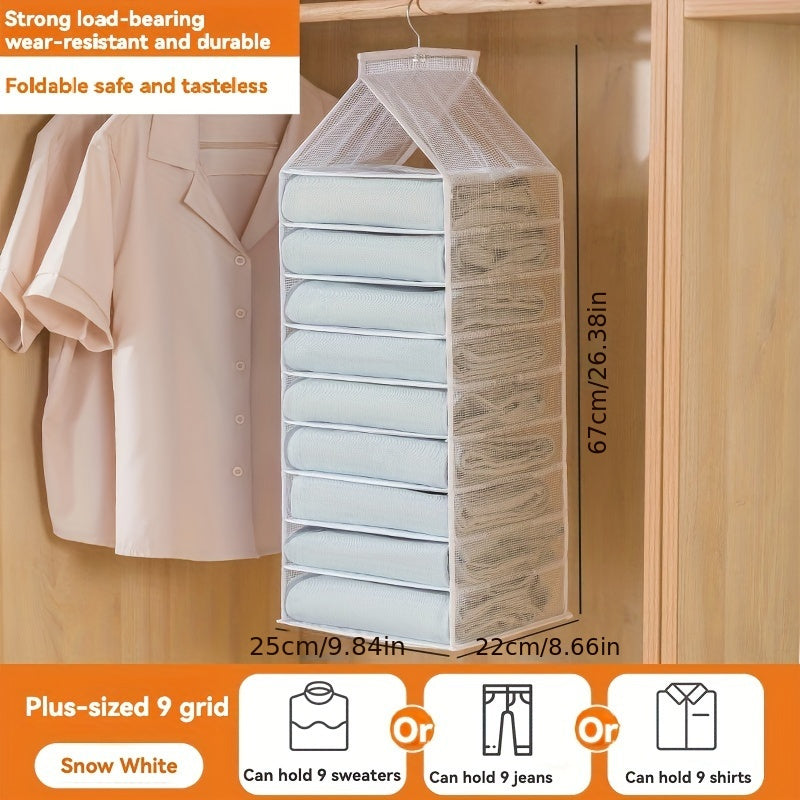 Compact Foldable Clothes Organizer with Drawer - Ideal for Dorms and Home Use, Fabric Storage Box for Undergarments and Seasonal Clothing, Convenient Seasonal Apparel Storage Solution, Hanging Bag Included