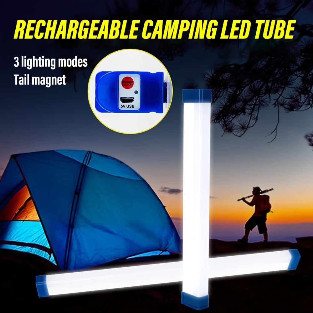 Lihangstar LED Camping Tube: Rechargeable, Magnetic Tail, 3 Illumination Modes, Geometric Design, Portable Market Lighting, Hanging Hook, Freestanding, Wall Mountable, 400mAh Battery, Bedroom Nightlight