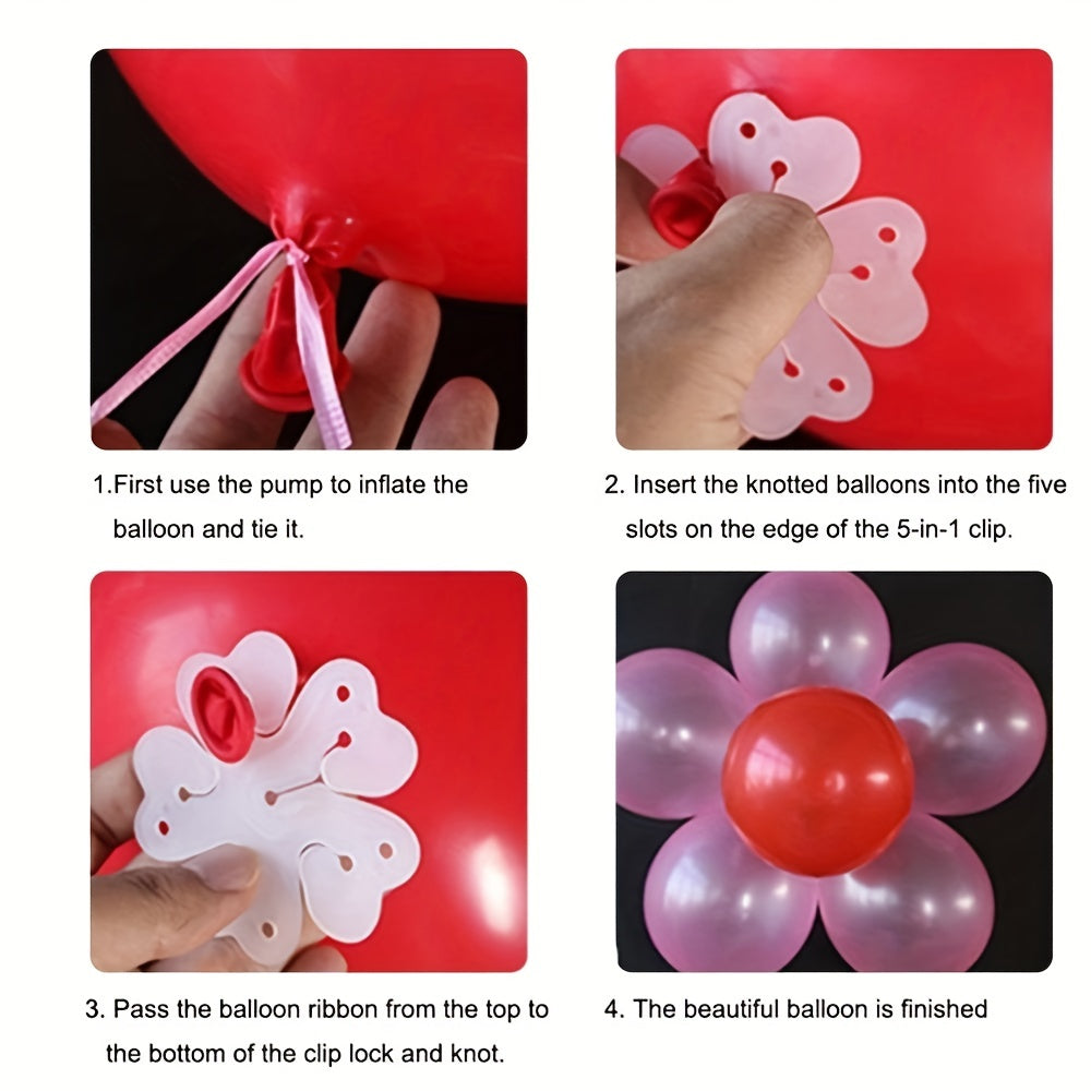 Balloon clips and flower modeling clip holders for party decorations and favors in various quantities. Perfect for birthdays, weddings, graduations, and anniversaries.