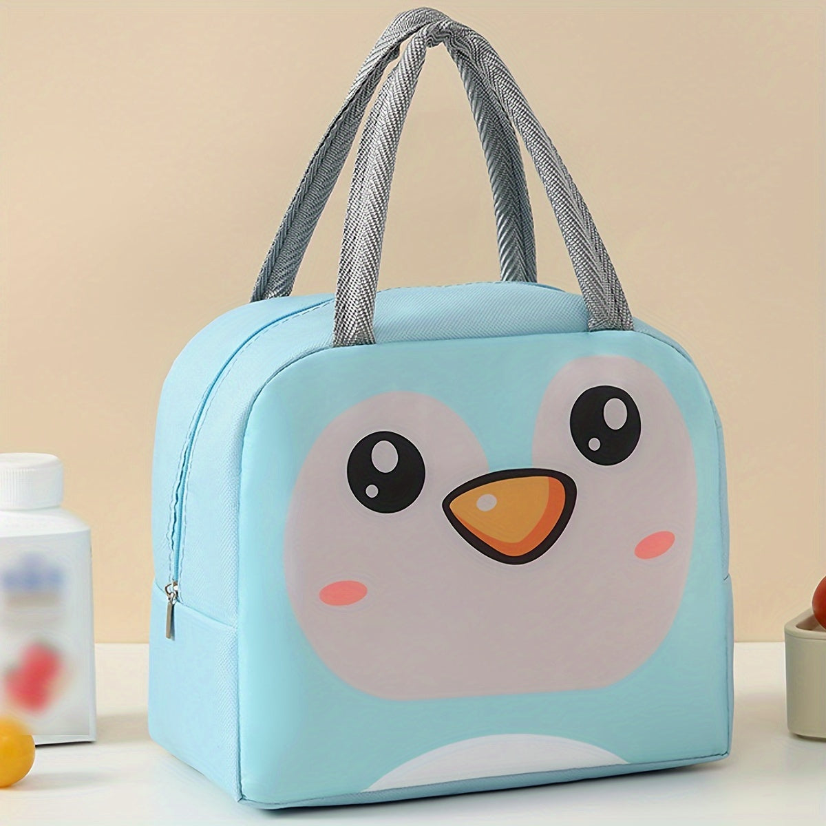 Portable Cartoon Insulated Lunch Bag in Multiple Colors, Available in 1 or 2 Pieces. Keeps Food Fresh and Thermal Sealed. Ideal for Office, School, Hiking, Camping, Picnic, and Kitchen Supplies.