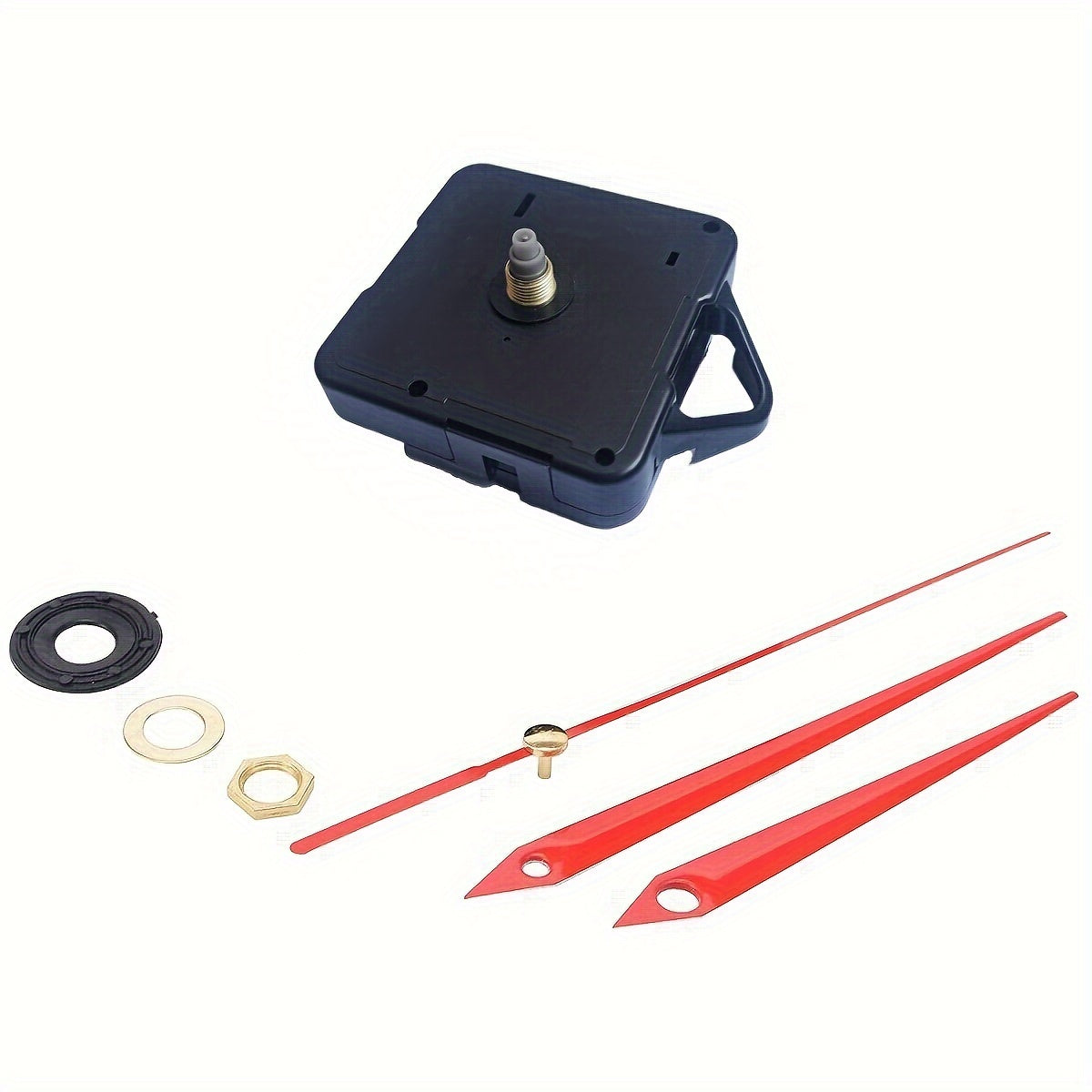 1 Set of DIY clock accessories including a silent wall clock movement, scanning clock movement, and red clock hand.