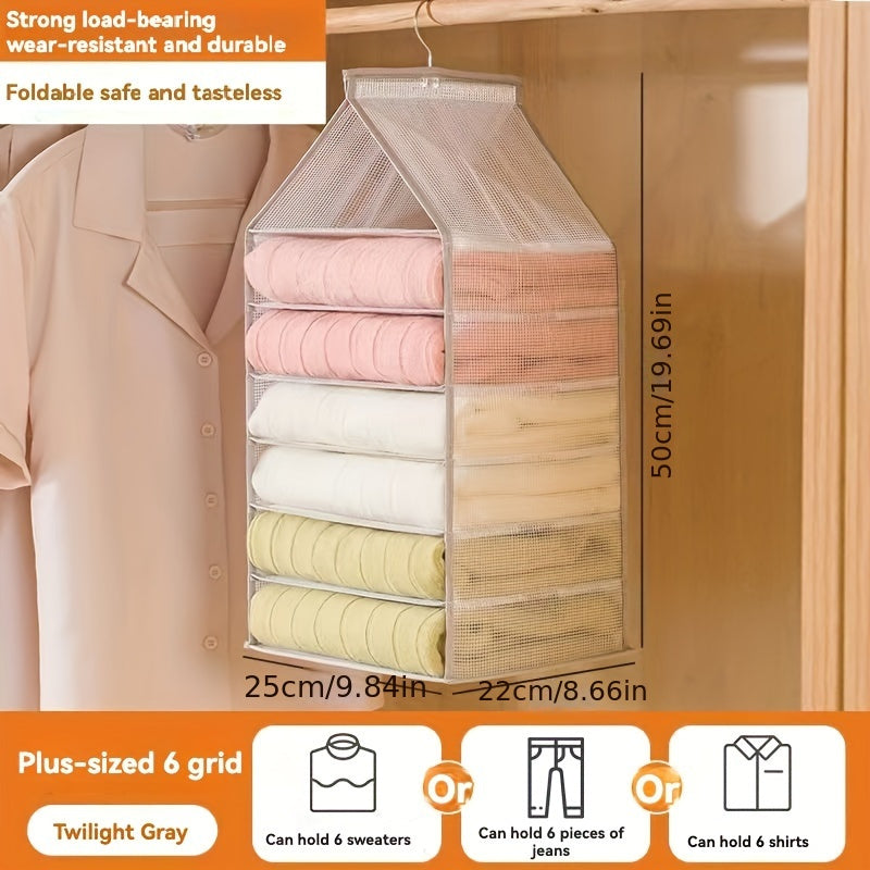 Compact Foldable Clothes Organizer with Drawer - Ideal for Dorms and Home Use, Fabric Storage Box for Undergarments and Seasonal Clothing, Convenient Seasonal Apparel Storage Solution, Hanging Bag Included