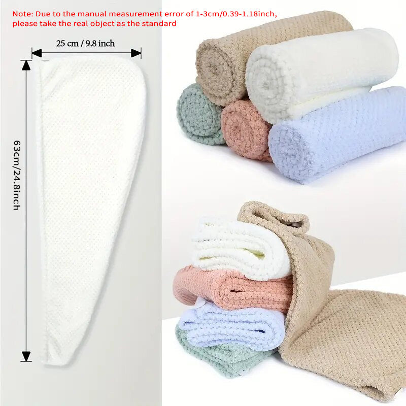 Gentle, Absorbent Microfiber Hair Towel Wraps - Quick Dry, Ideal for Women & Girls