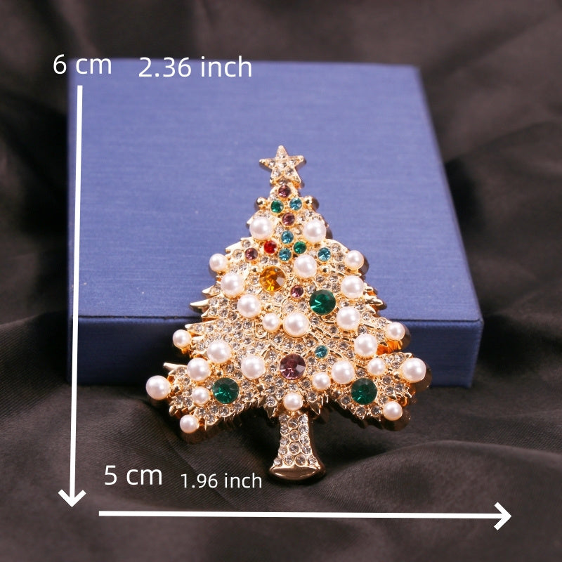 The best gift for the holidays - an elegant and luxurious crystal brooch shaped like a Christmas tree, perfect for both women and men.