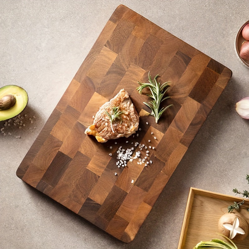 Upgrade your kitchen with our premium wooden chopping board set. This food-safe, durable wood block is perfect for cutting meat, cheese, bread, vegetables, and fruits. It's an ideal kitchen utensil and makes the perfect family gift for home or dorm use.