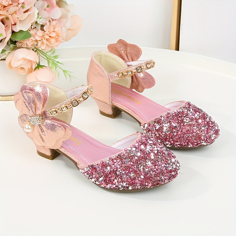 Children's crystal sandals with a princess design for girls in spring and summer.