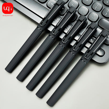 4/8pcs Wuqiannian Gel Ink Rollerball Pens, 0.7mm Medium Point, Quick Drying, Ergonomic Design with U-Shaped Clip, Black Ink for Office & School Use.