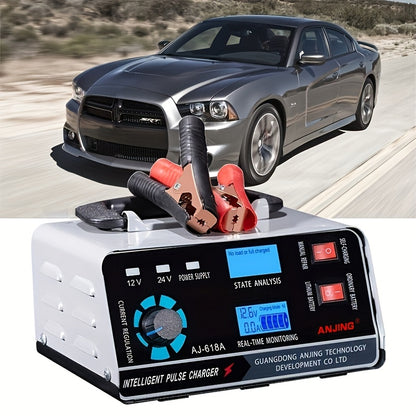 AU Plug Car Battery Charger for 12V 30A/24V 17A 400W Lithium batteries, suitable for car, boat, motorcycle lead acid batteries. Charger maintains battery without battery included.