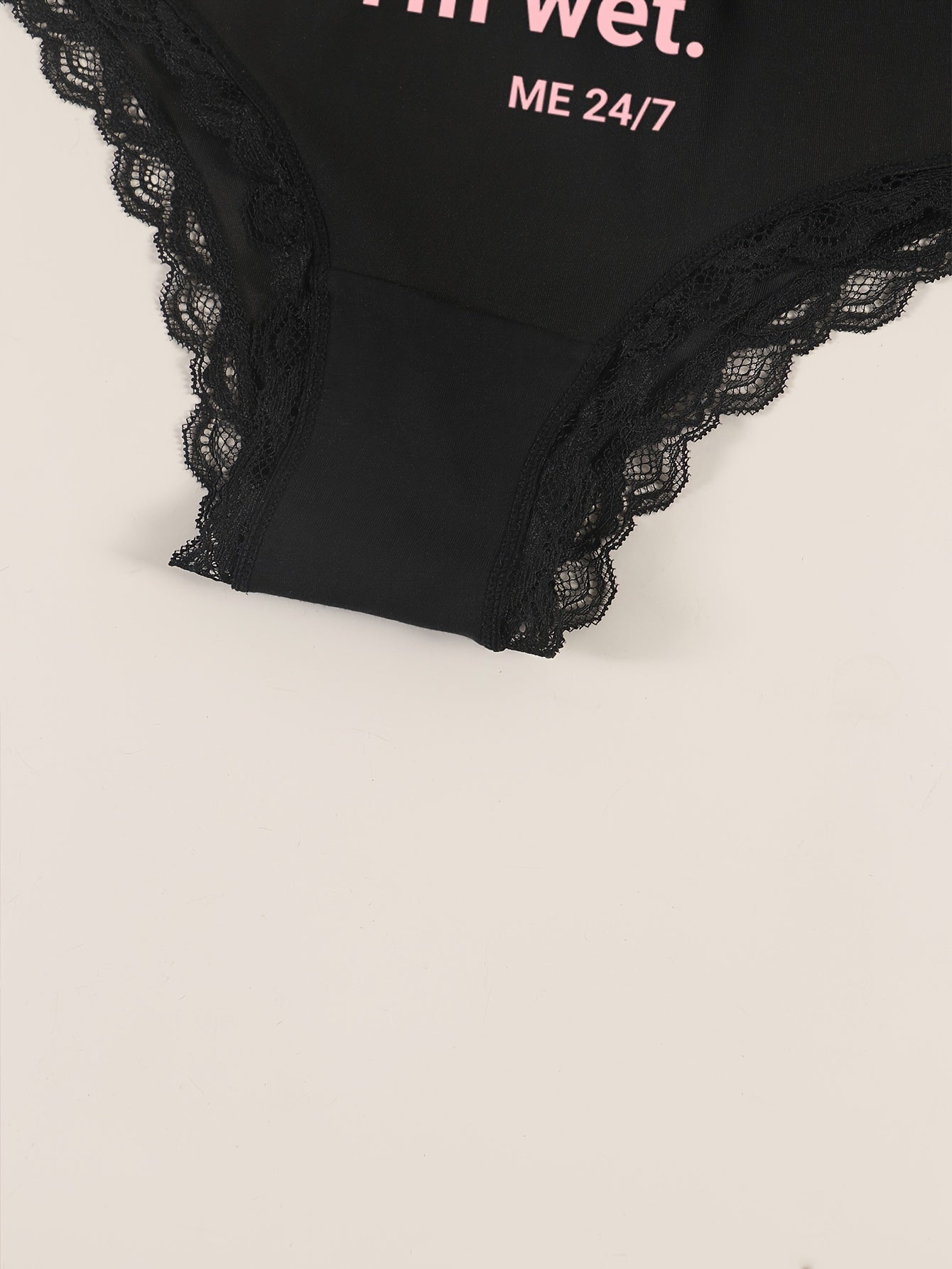 Sexy lace women's panties with delicate lace trim, comfortable and breathable nylon/elastane blend, non-see-through, hand washable in black.