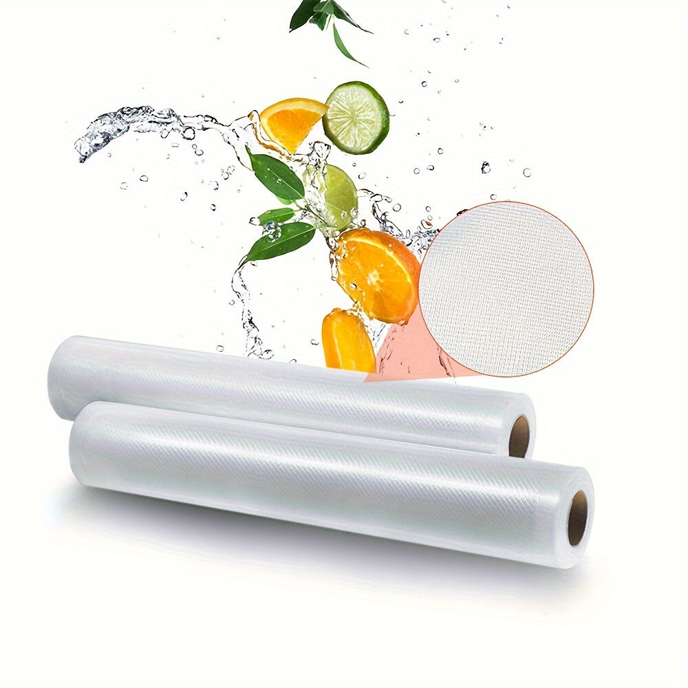 No Electricity Needed: Multipurpose Pre-Cut Vacuum Sealer Rolls for Food Storage, Plastic Sous Vide Bags, BPA-Free, Perfect for Meal Prep, Food Preservation & Cooking, Essential Kitchen Accessories - 4 Pack