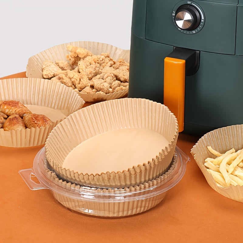 Dual-Sided Silicone Air Fryer Paper Plate, Oil-Proof and Nonstick Baking Dish for French Fries, Chicken Wings, Kitchen Essential for Home Use.